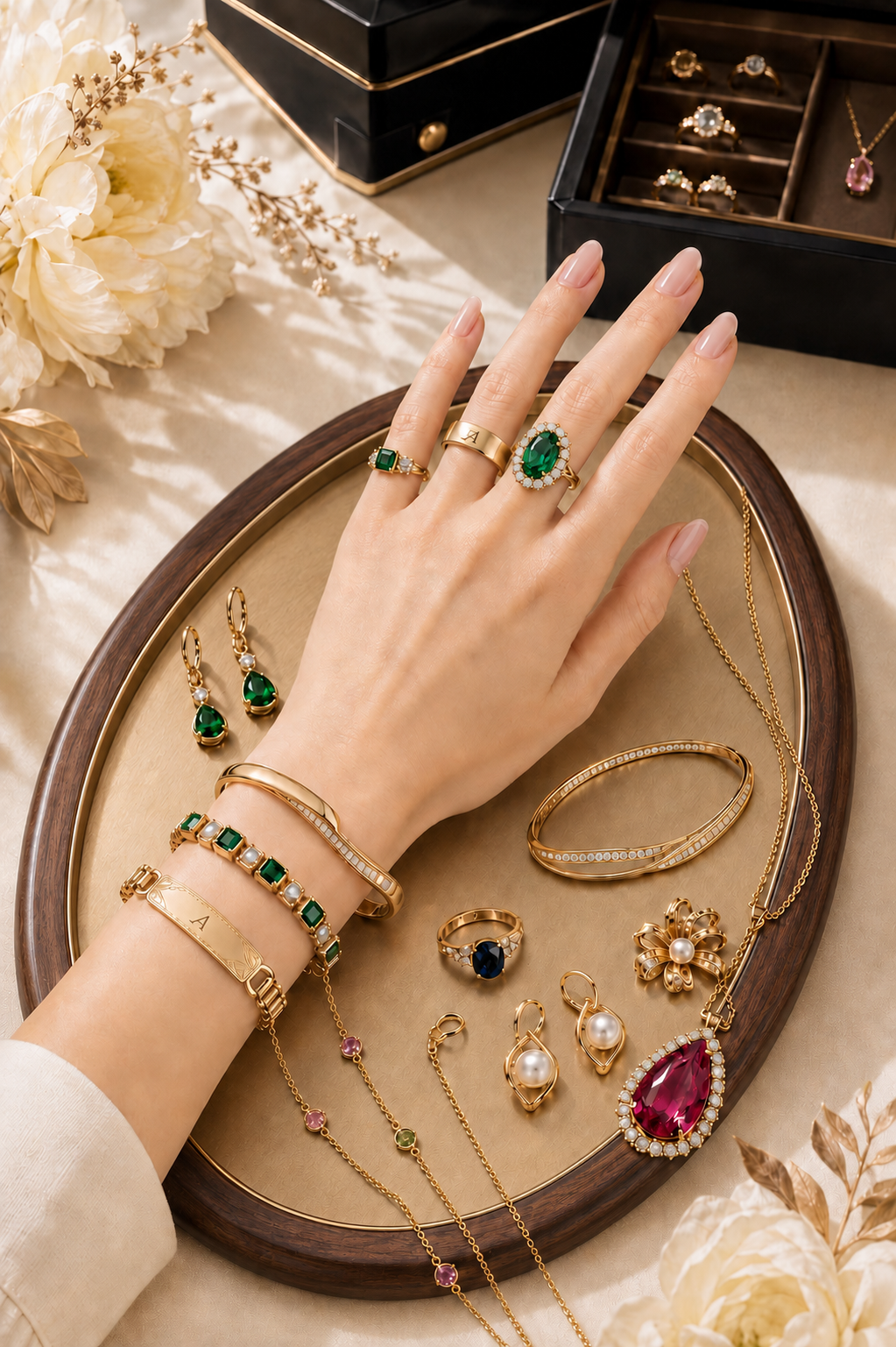 MEIMOO gold and gemstone jewelry with selected pieces available for personal engraving