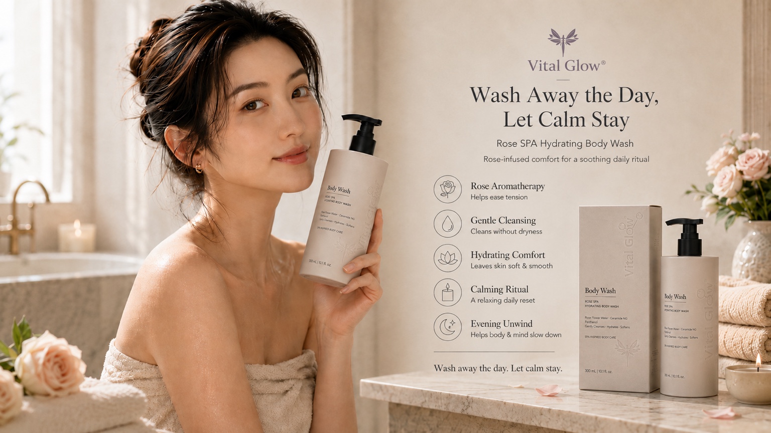 Vital Glow Body Wash 300 mL bottle